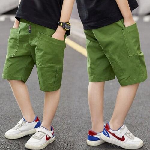 Cute Shorts Spring Summer Thin Casual Pants Boys Kids Trousers Children Clothing Teenagers School Cotton Formal Sport High Quali