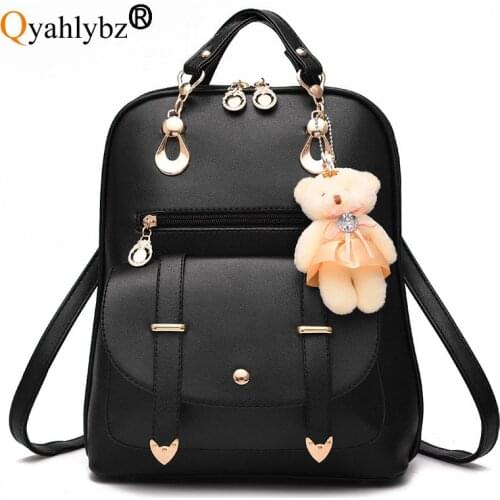 Qyahlybz band 2021 shoulder bag fashion leather backpacks for women casual backpack teenagers girls school bags female bag