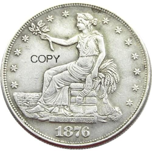 US Coins Trade Dollar 1876 SC copy Coins Silver Plated