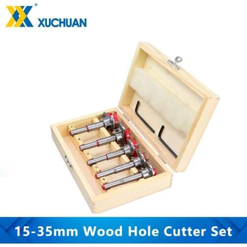 Forstner Drill Bit Set Adjustable Wood Drill Bit With Box 15 20 25 30 35mm Carbide Drill Bit Woodworking Engraving Tool Hole Saw