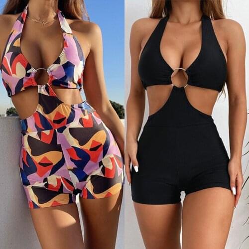2021 new sexy bikini women flat bottom swimsuit one-piece bikini set push-up swimsuit beach swimsuit swimsuit