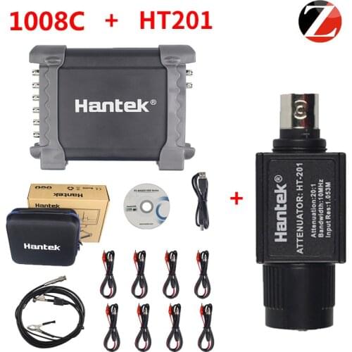 Hantek oscilloscope probbe with Passive Attenuator HT201 1008C Automotive PC Storage USB 8 Channels Programmable generator