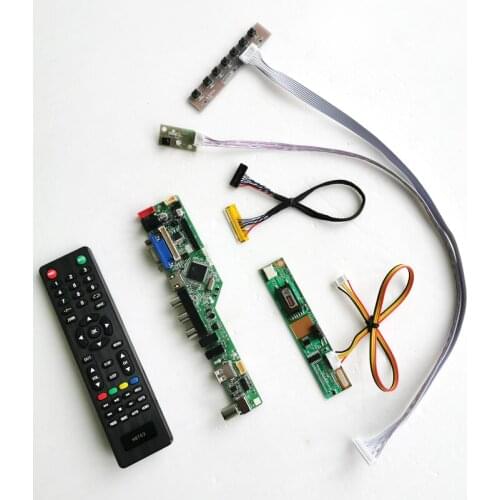 For LP141WX1-TL03/TL04 T.V56 controller board LCD display panel 1CCFL 30Pin LVDS VGA AV USB RF Remote+Inverter+keyboard Kit