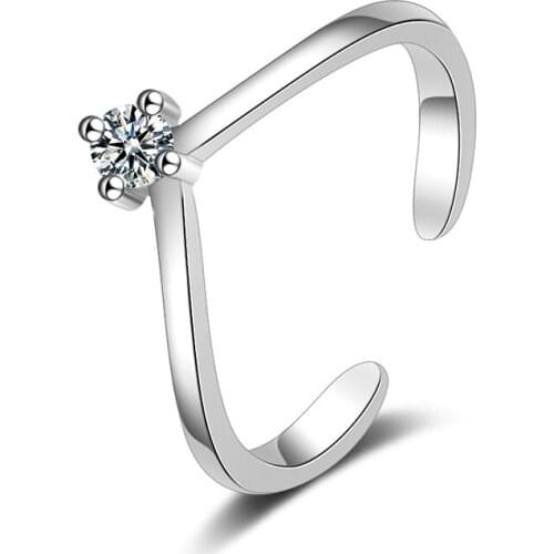 Simple Elegant Rings For Women Fashion Classic Female Crystal Ring Jewelry Ladies Party Jewelry Girls Gifts