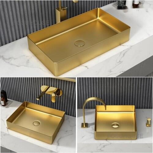 Stainless Steel Bathroom Sink Basin On Stage, Golden Bar Basin On Stage, Hotel Basin, Toilet Basin, Household Single Basin