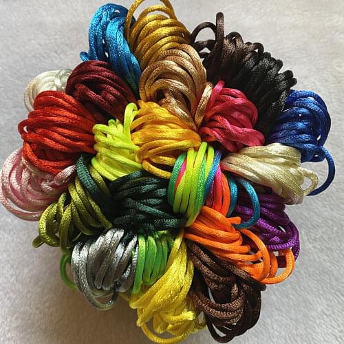 New 5yards/lot 2.0mm Chinese Knot Line Cord Silk Satin Cord Nylon Cord DIY String Necklace Bracelets Cord