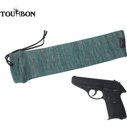 Tourbon Silicone Treated Pistol Gun Knit Firearm Socks Green Handgun Protector for Shooting 38.5cm