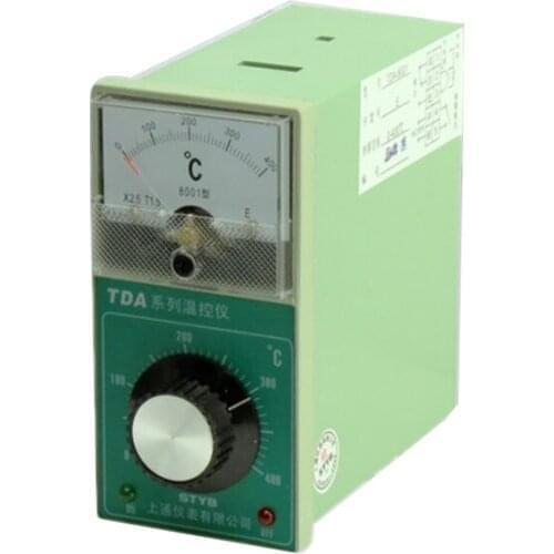 The vertical meter pointer on the STYB TDA-8001 400 E meter displays the temperature control knob, etc