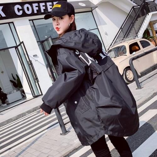 2020 Fashion Windbreaker Women mid-length Spring Autumn Jacket Korean Loose Large Size Womens Baseball Uniform Casual Top m633