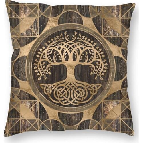 Vikings Tree Of Life Yggdrasil Viking Pillowcase Printing Polyester Cushion Cover Decor Throw Pillow Case Cover Bedroom 40X40cm