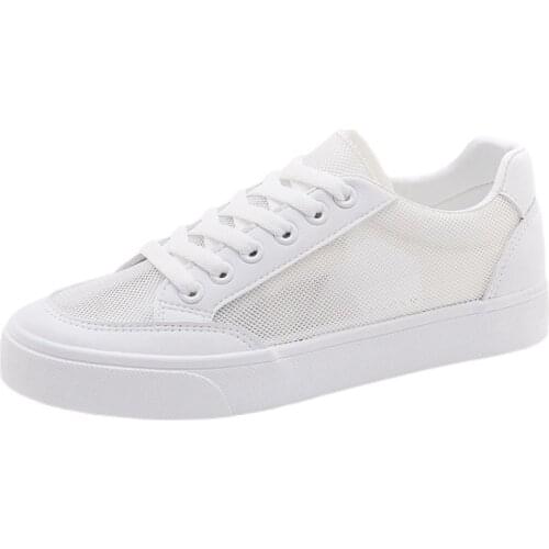 White sneakers womens 2021 new summer thin section breathable all-match sneakers hollow mesh sneakers women off white shoes