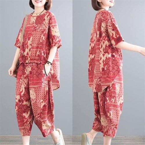 One piece/two piece set women 2020 summer new Korean version loose large size two piece sportswear suit women