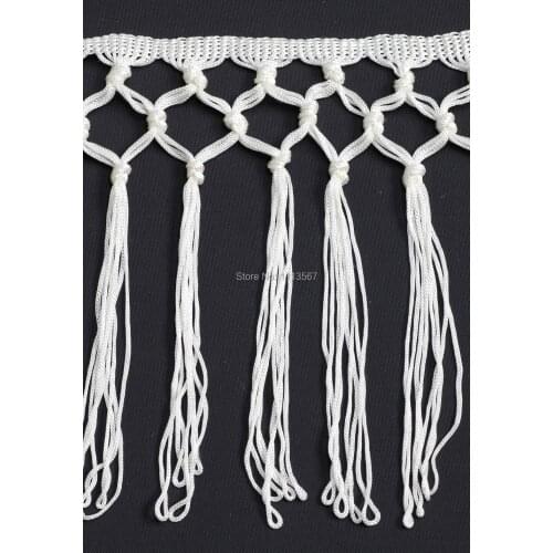12yards Craft Braided 16cm White Polyester Fringe Tassel Trimming Lace Trim For Latin Dress Samba Stage Clothes Curtain T534