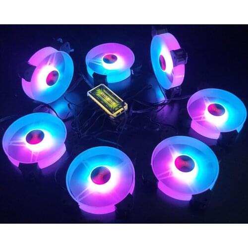 120mm Computer Case Fan Chassis RGB Fan Adjustable Colorful Lighting Quiet Radiator Heatsink Cooler Mute PC 120mm CPU Case Fans