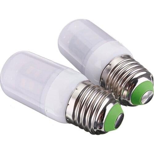 2pcs/lot Super Bright E27 3.5W LED Bulb Long Lifetime 27 5730 SMD 24V With Frosted Cover Warm White Light Corn Bulb