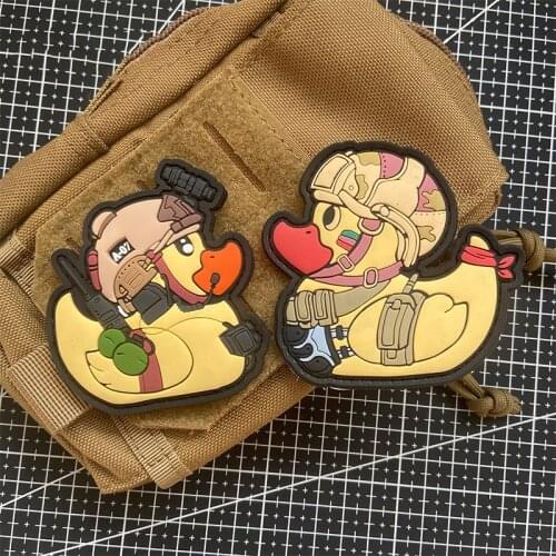 3D PVC/Embroidery Tactical Cute Yellow Duck Instructor Patches Animal Armband Military Badge For Clothes Vest Backpack DIY Decor