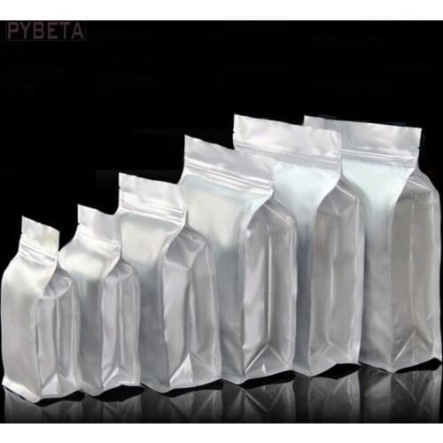 50pcs/lot- 6 sizes available Ziplock Aluminum Foil stand up pouch Side Gusset Bag for Powder Flour Food Party Gift Pakcaging