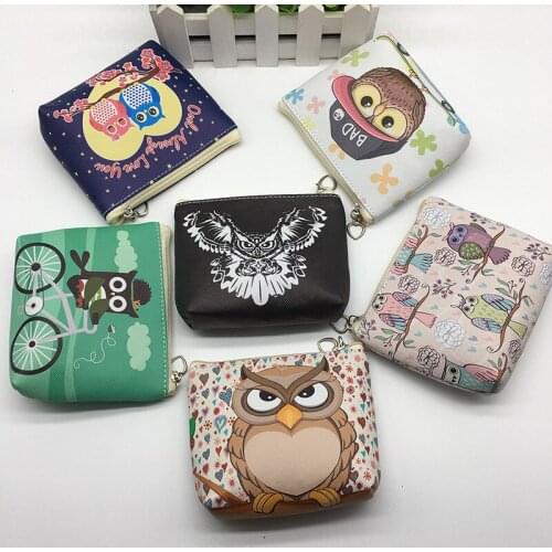 Free ship!1lot=12pc!Classic model cute owl coin purse / key bag / Cosmetic pencil Bag/ cute coin mini wallet/children storage ba