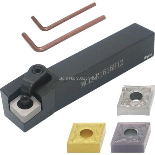 CNC Lathe External Turning Tool Holder,MCLNR1616H12(16mm)Right,with 3 CNMG120404 (CNMG 431) Hard Alloy Blades