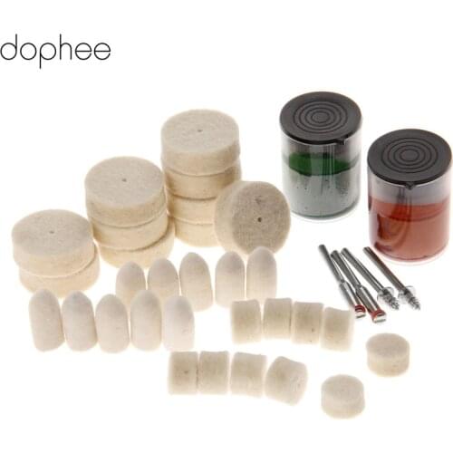 Dophee 36Pcs Dremel Accessories Polishing Pad Soft Felt Buffing Burr Polishing Wheels Brushes Kits for Metal Rotary Tools New