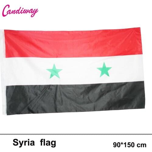 Syria Flag Banner 90*150cm National flag for Festival Home Decoration banner two star type