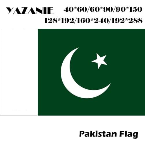 YAZANIE 60*90cm/90*150cm/120*180cm/160*240cm Pakistan Flag Super Poly Football Flag 3x5ft Indoor Outdoor Polyester Country Flag