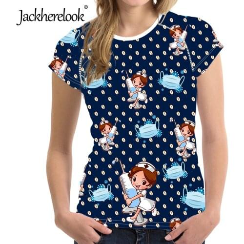Jackherelook Summer Womens T Shirt Cartoon Nursing Fairy Designer TShirts Harajuku Tops Tee Confort O-neck Ladies Clothes Mujer