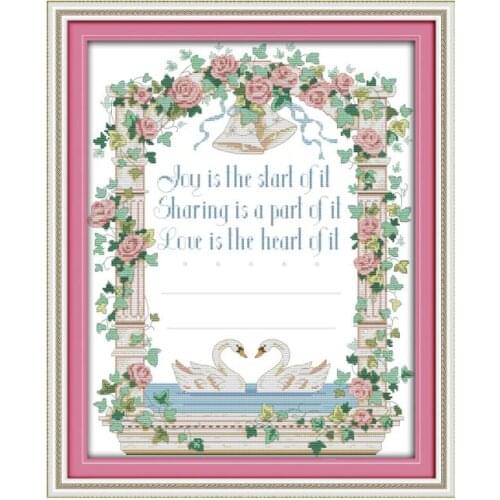 Never to be parted cross stitch kit aida 14ct 11ct count printed canvas stitches embroidery DIY handmade needlework