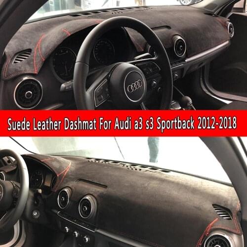 For Audi a3 s3 Sportback 2012 2015 2016 2017 2018 2019 Suede Leather Dashmat Dashboard Cover Pad Dash Mat Carpet Car-styling