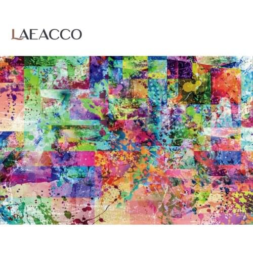 Laeacco Grunge Graffiti Color Pattern Wall Party Decor Child Photozone Photophone Photographic Background Photography Backdrop