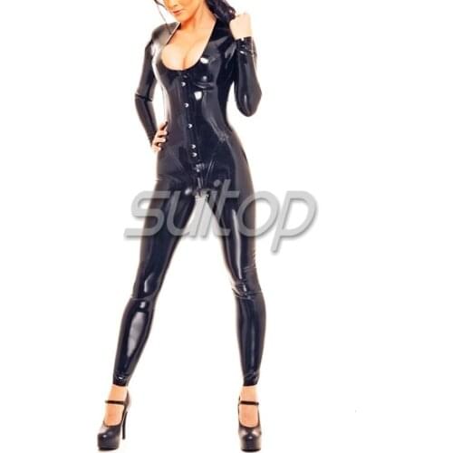Suitop DHL thicker latex 0.6mm rubber catsuit corset style