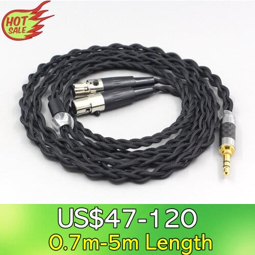 LN007448 Pure 99% Silver Inside Headphone Nylon Cable For Audeze LCD-3 LCD-2 LCD-X LCD-XC LCD-4z LCD-MX4 LCD-GX Headset earphone