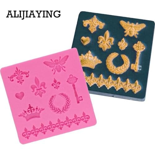 M1266 1Pcs Crown butterfly Silicone Mold,Sugarcraft Cake Decorating Tools,Fondant Chocolate Molds Cake Border Mould