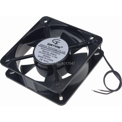 5 Pieces lot Gdstime 2Wire 135x135x38mm AC 220V 240V PC Computer Case Metal Cooling Fan