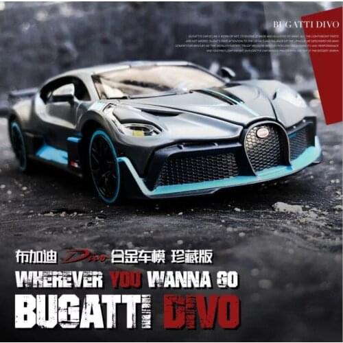 Simulation 1: 32 Bugatti DIVO Supercar Alloy Model Sound And Light Toy Pull Back Car Children’s Party Gift Boy Toy Car