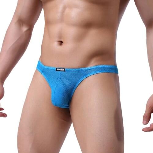 Mens Breathable Mesh Thongs Underwear Low Rise Gay Sexy Men Underwear Sissy Panties Mens Bikini Briefs T-Back G Strings