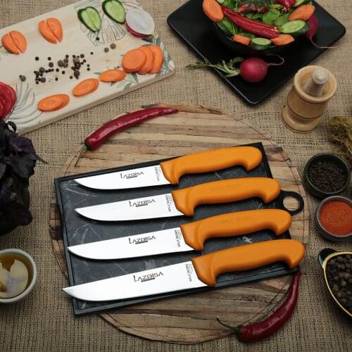 Lazbisa Kitchen Knife Set Meat Sacrifice Butcher Knife Gold Series Set of 4 (0-1-2-3) knife set knife sets kitchen knife sets