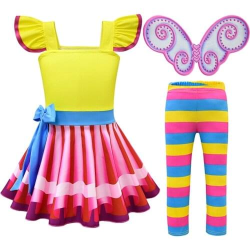 Cartoon Fancy Dress Up for Little Girls Summer Ruffles Swing Flared Princess Party Gown Children Fashion Stage Birthday Costume