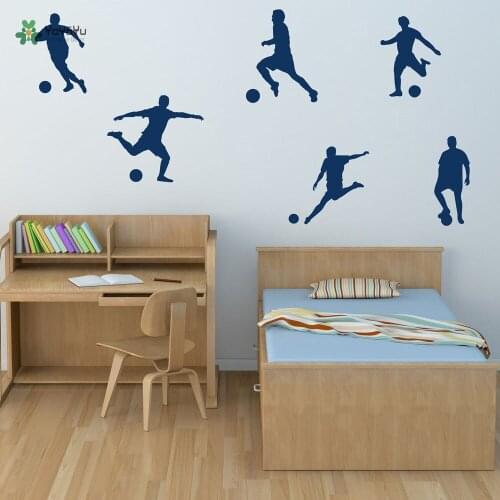 YOYOYU Wall Decal Football Group Wall Sticker Football Creative Multipack Room Decoration Gym Sports Art Poster YO252