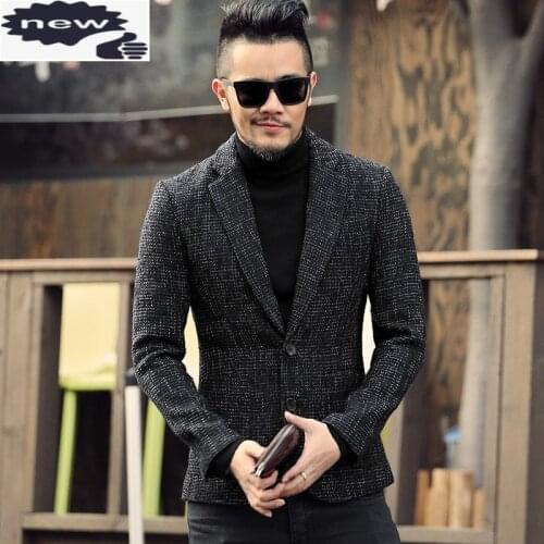 High Quality Mens New Business Slim Fit Blazer Jacket Office Work Suit Coat Single Breasted Wedding Dress Blazers Man Outerwear