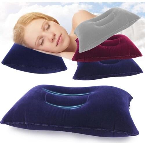 1PC Portable Ultralight Inflatable PVC Nylon Air Pillow Sleep Cushion Travel Bedroom Hiking Beach Car Plane Head Rest Support