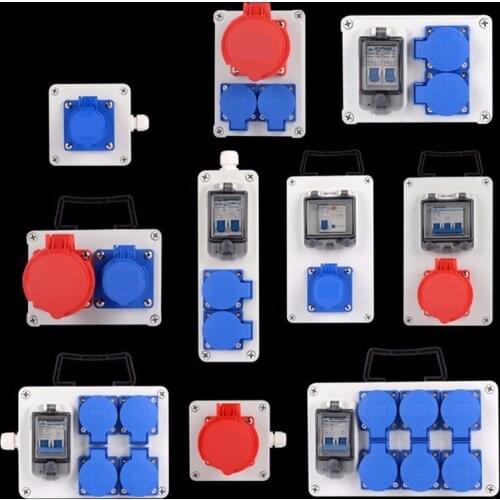 Industry Socket Distribution Box Portable Plastic Group Combine 16a 63a Waterproof Control Box 380v 220v Outdoor