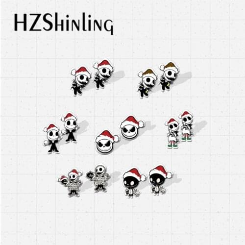 2021 New Arrival Kawaii Jack Skellington Christmas Characters Epoxy Handcraft Jewelry Acrylic Stud Earrings