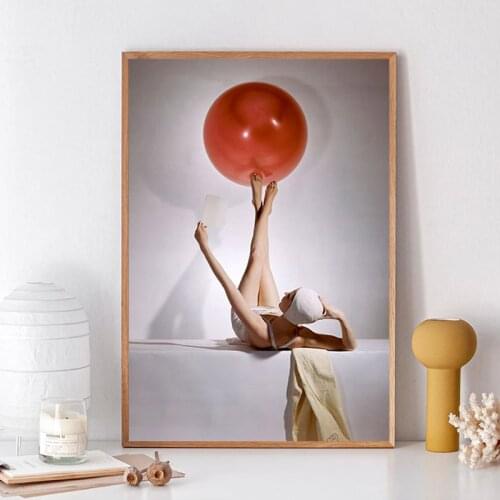Modern Fashion Wall Art Canvas Painting Ballet Yoga Ball Woman Oil Painting Nordic Poster Pictures For Living Room Home Decor
