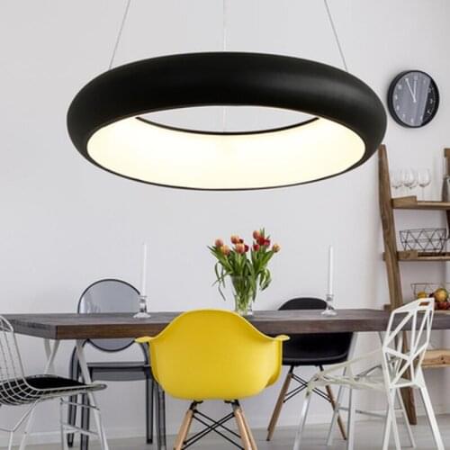 LED Pendant Lights for Dining Room living room Black white green grey frame body Luminaire AC90-260 Lights Lamp For Home fixture
