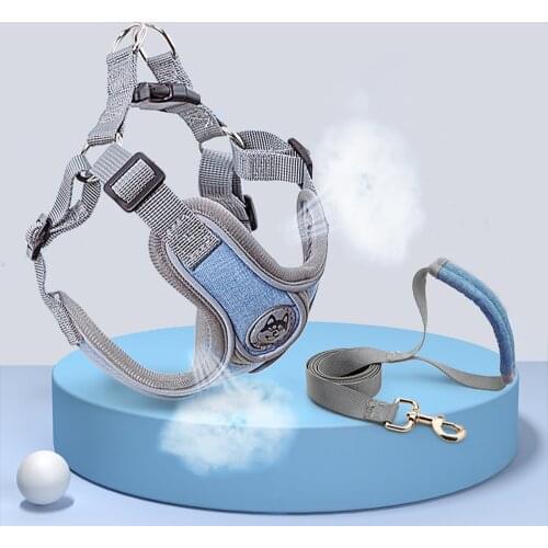 Reflective Dog Harness Breathable Nylon Mesh For Small Medium Dogs Soft Vest Harness Pet Small Dog Leash Walking Training