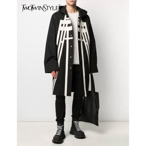 Женские плащи с капюшоном TWOTWINSTYLE China At AliExpress