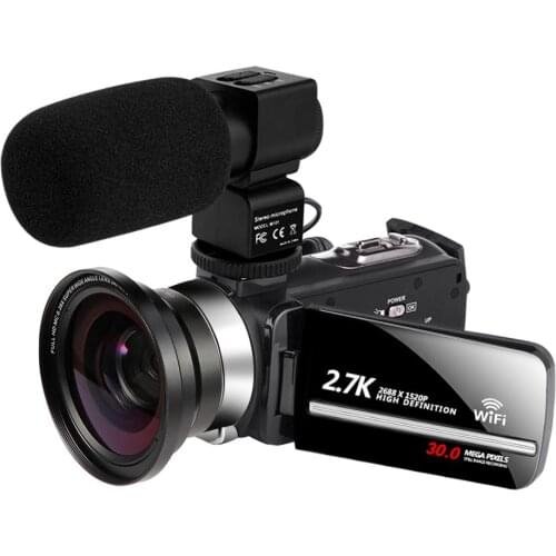 2.7K Video Camera Digital Camcorder 3.0 inch Touch Screen 30MP 16X Digital Zoom Support WiFi Camera FHD Video Camcorder