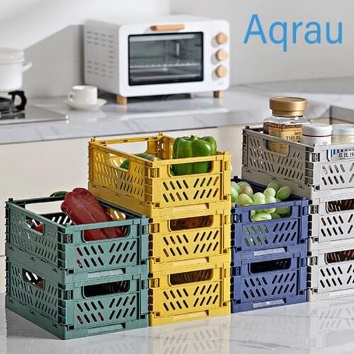 S /L /XL Mini Foldable Plastic Box Collapsible Crate Case Desktop Holder Cosmetic Storage Basket Home Office Organizer Container