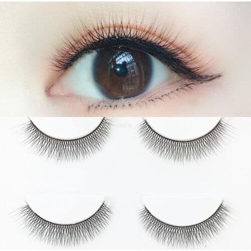 YOKPN New 3 Pairs Natural False Eyelashes Brown Black Handmade False Eyelashes Cross Soft Bridal Makeup Simulation Eye Lashes